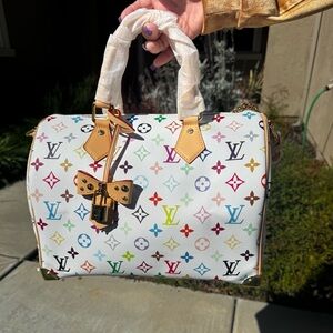 White bag Multicolor Monogram with  Matching wallet